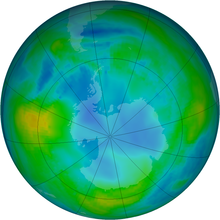 Antarctic ozone map for 12 May 1989